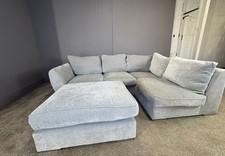 Grey Corner sofa with matching footstool Sofa DELIVERY AVAILABLE!