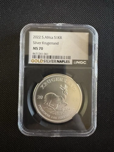 2022 South Africa Silver Krugerrand NGC MS70 1oz .999 Fine Silver Coin