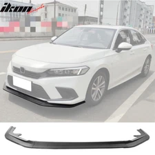 Fits 22-24 Honda Civic Front Bumper Lip RS Style 3PC Spoiler PP Matte Black Kit