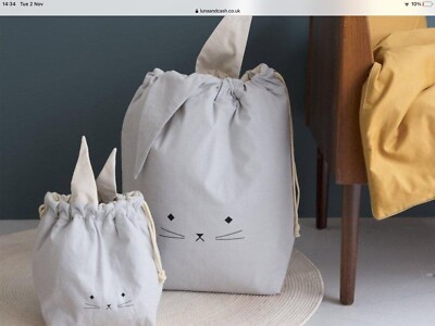 Fabelab, Foggy Blue, klein, Bio-Baumwoll-Canvas, Katzen-Design Aufbewahrungstasche