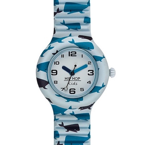 OROLOGIO HIP HOP Kids Fun HWU0884 blu WATCH SMALL CASSA DA 28 MM balene  numeri | eBay