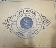 SLATE BOARD SERVING SET - CARDBOARD BOOK SET