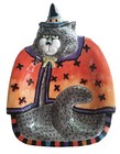 New ListingHalloween Fitz & Floyd Kitty Witches Crosses Canape Plate 8" X 10"