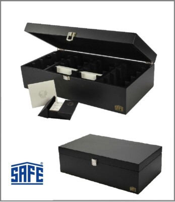 SAFE-7952-Holzschatullen-50-Goldeuro-Deutschland-Münzkassette-Für-20-Münzetuis