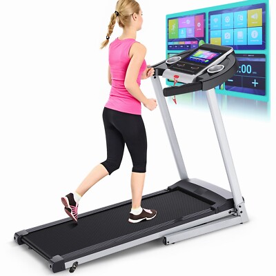 Folding Treadmill 3.25HP Electric Cardio Running Machine w/Incline &Touchscreen 