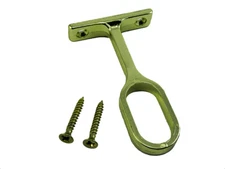 100 X Centre Supports For Wardrobe Oval Rail Rod EB Brassed And Screws Onestop