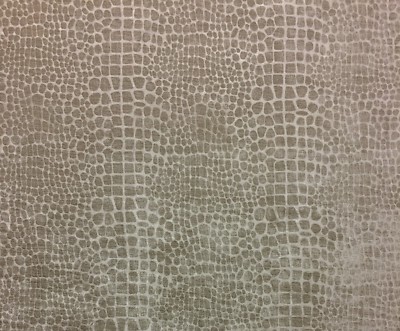 BALLARD DESIGNS KYLIE LINEN BEIGE TEXTURED VELVET CROCODILE FABRIC BY YARD 56''W
