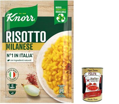6x Knorr Risotto alla Milanese, Zafferano, Safranrisotto 175g+Italian Polpa 400g