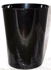 Essential Home Round Tin Malia Wastebasket  Black 