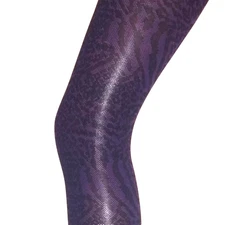 Dark Purple Black Pattern Tights. Ladies 8-12 Pretty Polly animal winter opaque