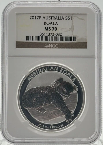 2012P AUSTRALIA KOALA SILVER DOLLAR $1 NGC MS70
