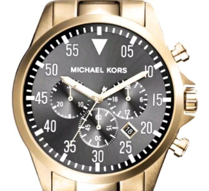 Michael Kors Gage Men's Chronograph Gold-Tone Black Dial 45mm