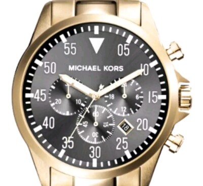 Michael Kors Gage Men's Chronograph Gold-Tone Black Dial 45mm