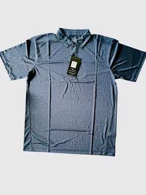 Page & Tuttle Men s Short Sleeve Polo Size Large Navy Blue