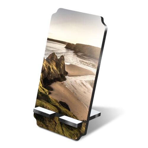 1x 5mm MDF Phone Stand Three Cliffs Gower Peninsula Wales #16374 - Afbeelding 1 van 8