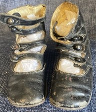 Antique Leather High Top Doll Boots For Antique Bisque or Early Doll