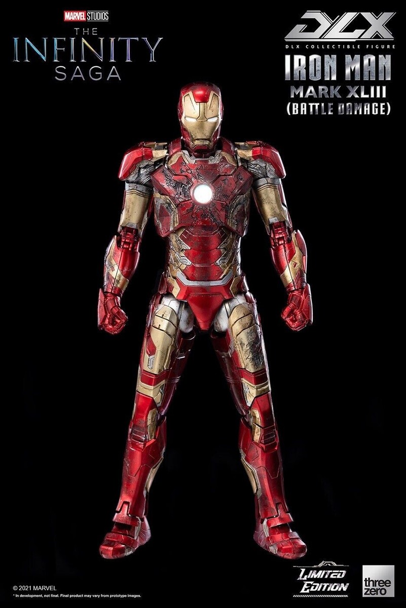 Threezero DLX 1/12 Marvel Iron Man Mark 43 XLIII Battle Damaged