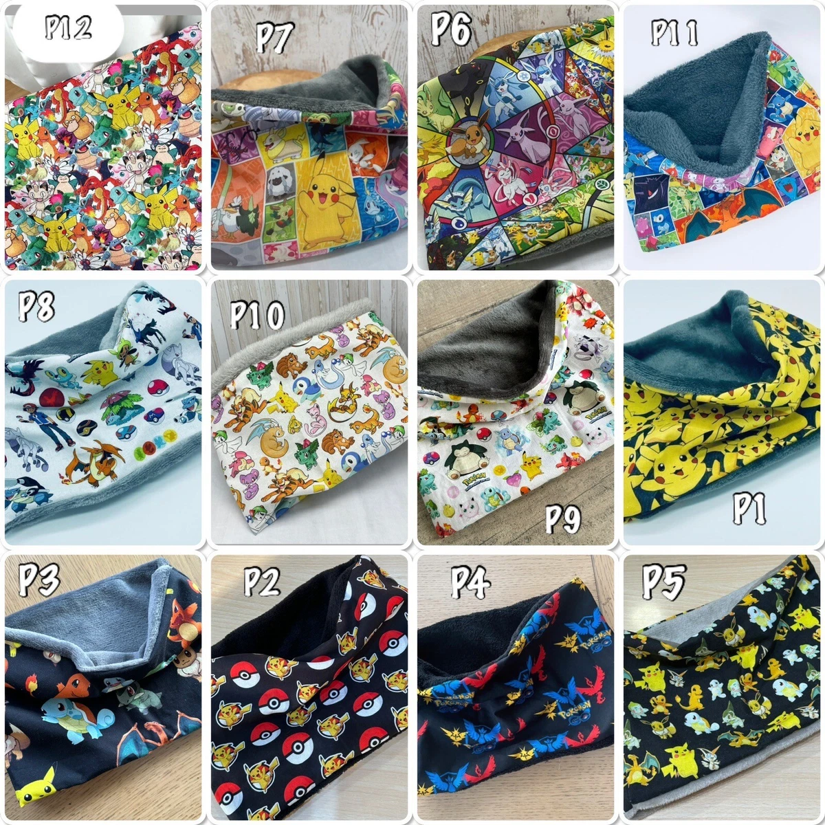Snood Enfant Pokémon Pikachu - Tour De Cou Doudoune, Fabriqué En France