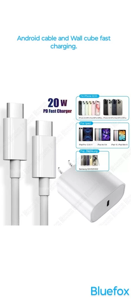 Samsung Charger Cable And 20W Type C Wall Cube - Image 3 of 4