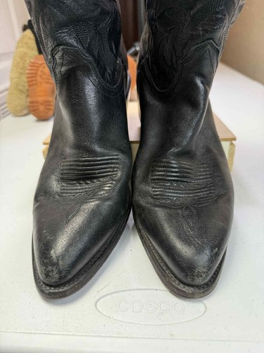 Lucchese Black Western Classic Ranch Hand Boots Vintage 10.5 D Made in USA - Picture 9 of 12