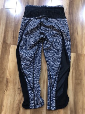 Lululemon Run Around Crop Scatter Star Arctic Grey Black Crop Size 4 Luxtreme