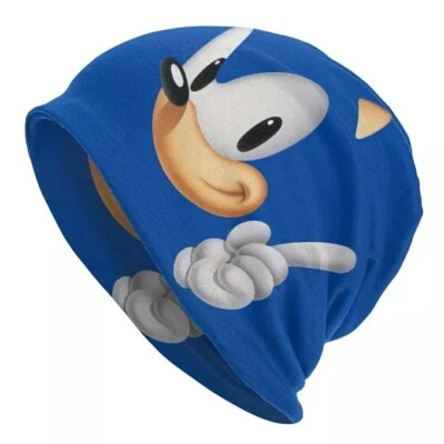 Bonnet Sonic en tricot chaud protection sport d'hiver adolescents taille unique