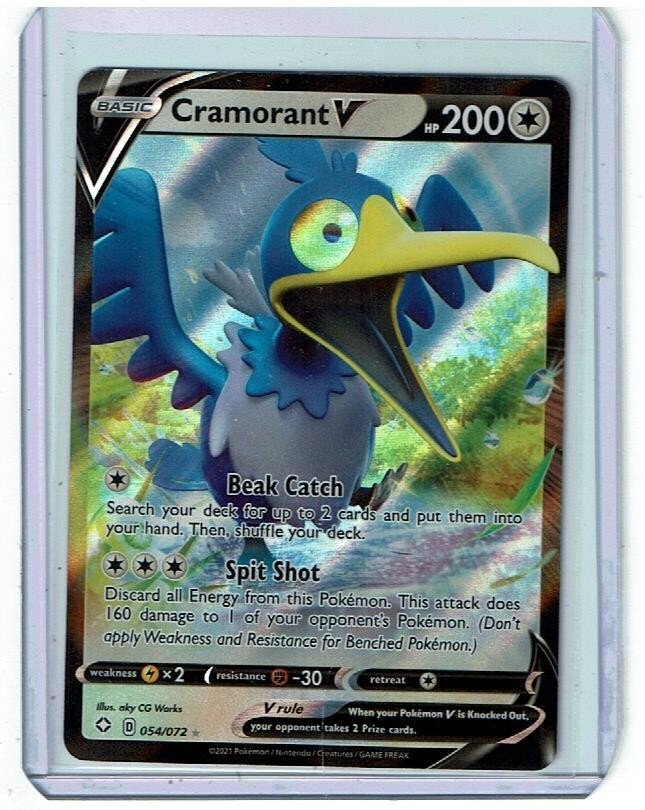 cramorant v pokemon card value Amazon.com: Pokemon Cramorant Vmax & V - 055/072 - Shining Fates main image 1