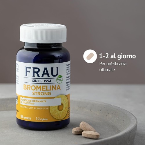 FRAU Bromelina Strong 180 Compresse 1000 mg | Integratore Drenante Digestione - Foto 6 di 6