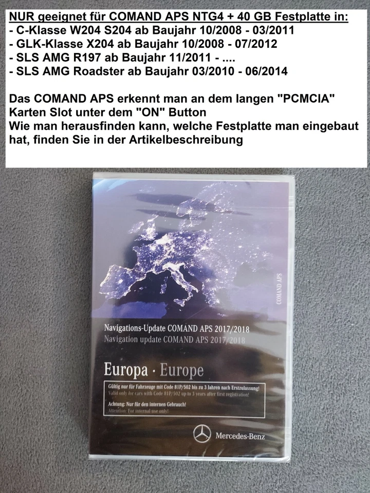 DVD Navigation MERCEDES COMAND APS NTG4-204 EUROPA 2018 in SLS AMG GLK C Klasse - Bild 1 von 4