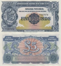 UK/Great Britain/British Armed Forces 5 Pounds (1958) - pM23 UNC