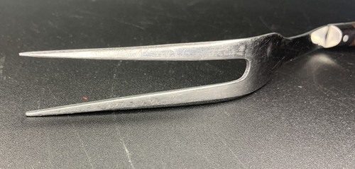 Vtg Mardi Gras Stainless Steel Serving Fork Brown Handle 11” Korea Utensil Tool - Picture 10 of 12