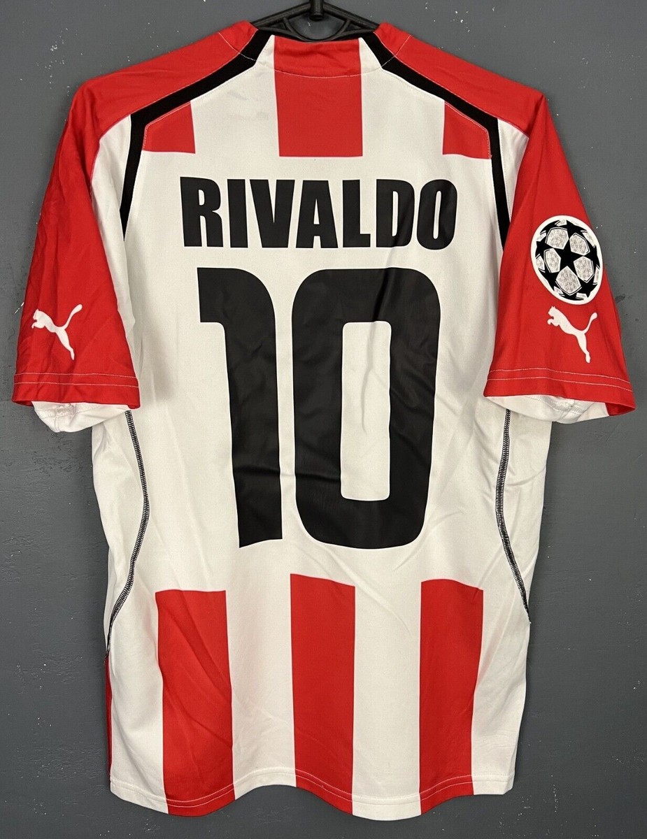 RIVALDO #10 MEN'S OLYMPIACOS 2005/2006 UEFA SOCCER FOOTBALL SHIRT