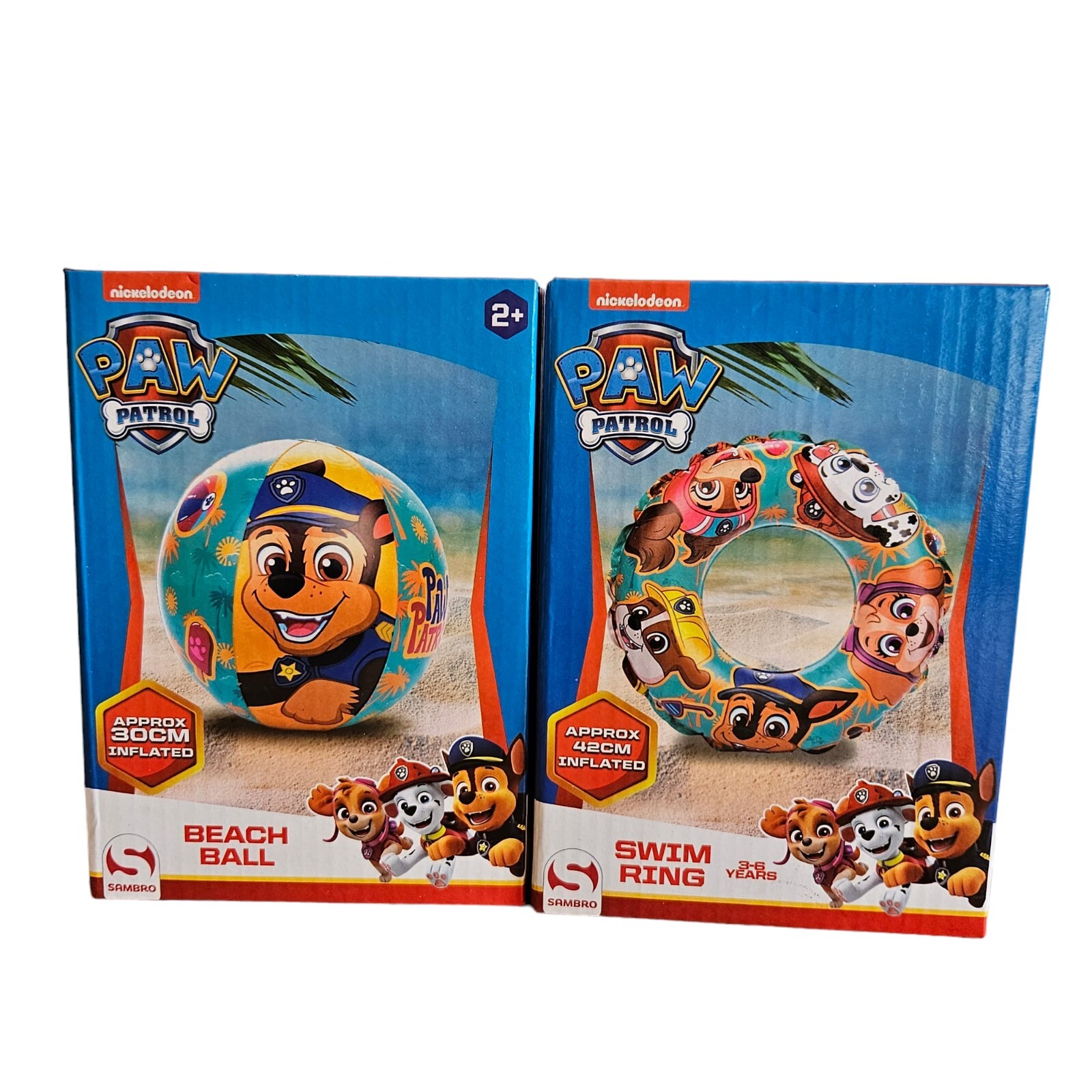 PAW PATROL Pack de Flotador 42 cm y Pelota Hinchable 30 cm Playa Piscina