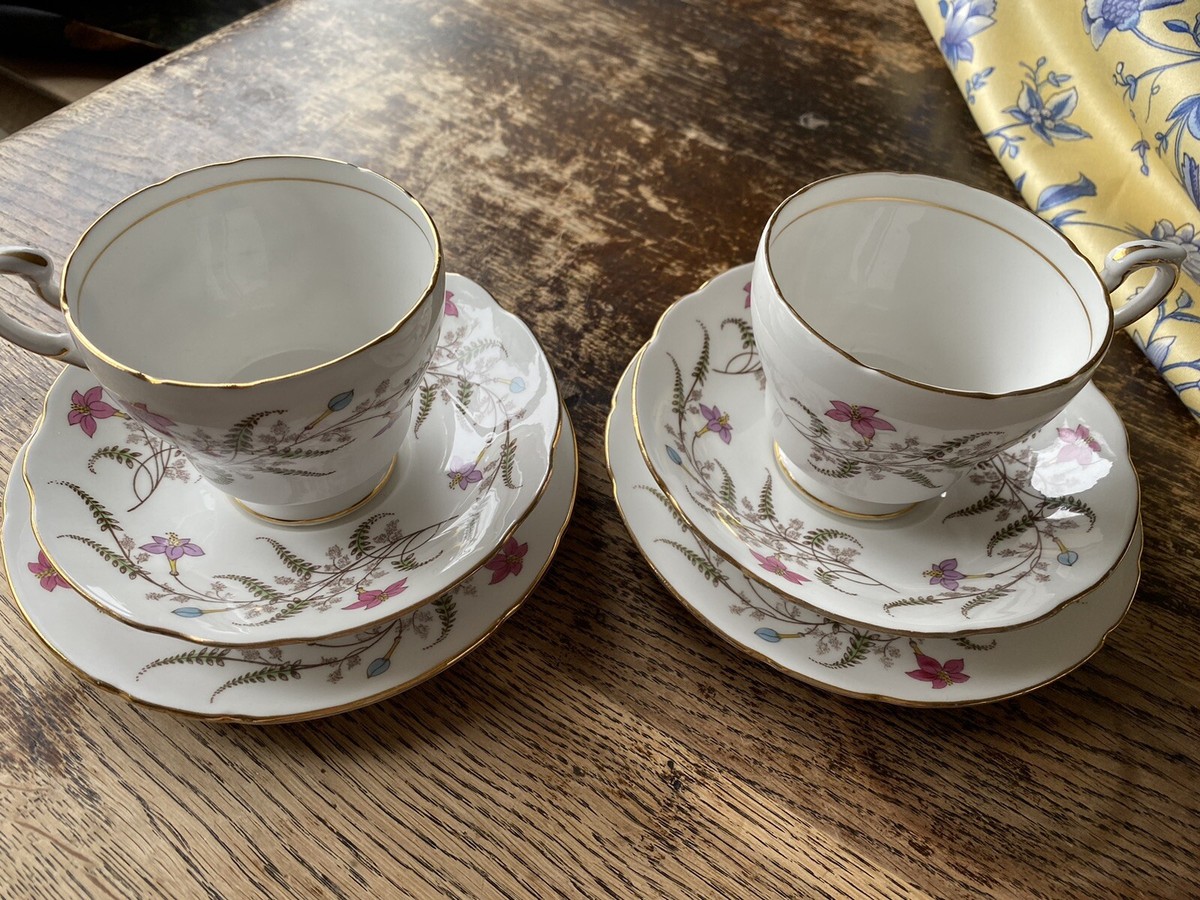 Fine Bone China Cup Saucer And Side Plate Sets Paragon Fine Bone China 'Tea  For Two' Cup, Saucer Side Plate Set
