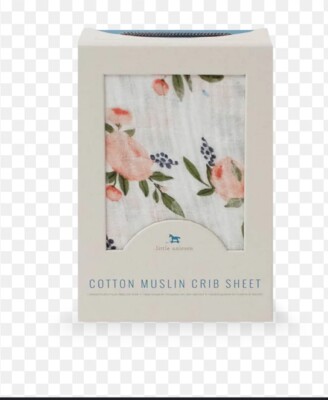 Little Unicorn Cotton Muslin Crib Sheet, Watercolor Rose Design