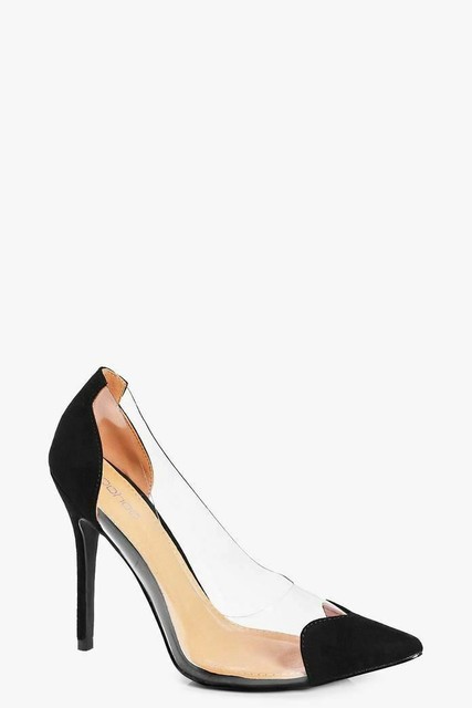 boohoo clear heels