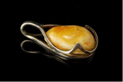 ポケットアンバー VINTAGE MODERN NATURAL BUTTERSCOTCH AMBER JP 925 STERLING PENDANT