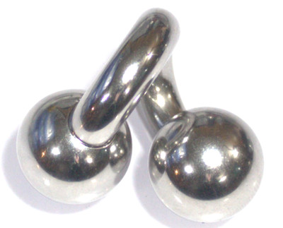 0g Twister Large Dong Balls 19mm 316L Prince Albert Jewelry Ring Sexy Weight Hot