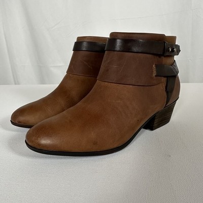 Clarks Spye Comet Brown Leather Western Ankle Boots Women's 7M Boho Chic Rustic