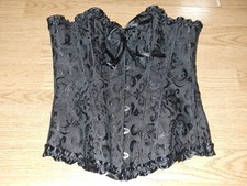 Gorgeous Black boned corset basque top size M (TV)