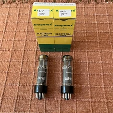 2 Vintage Amperex “Japan” EL34 6CA7 NOS Pair Hickok Tested! Dimple RFT