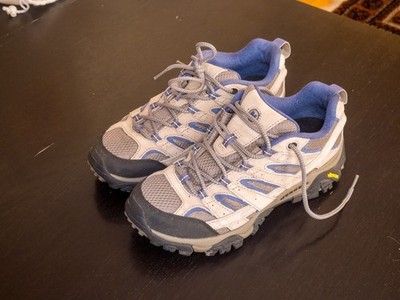 Merrell Womens Sz 9 Moab 2 Vent Hiking Shoes Tan Aluminum/Marlin NICE!