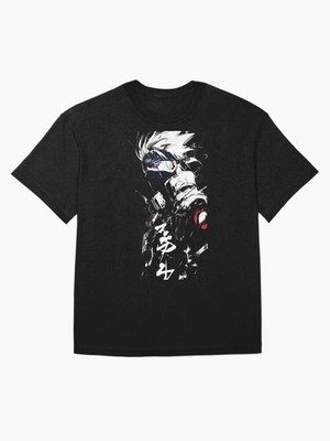 Kakashi hatake- masked ninja warrior- dark anime style ink style tshirt