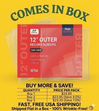 100 Vinyl Record Outer Sleeves 3 Mil LP Album Covers - MADE IN USA -BOX SHIPPING