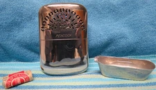 Vintage Peacock Pocket Hand Warmer Made Japan Chrome w. Burner & Oil Bac