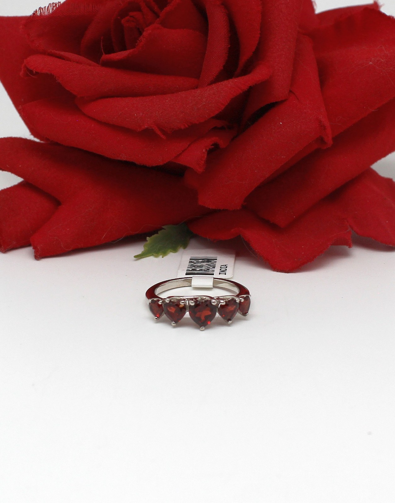 Sterling Silver JTV Garnet Hearts Ring Size 9 3.2g Supports Cat Rescue