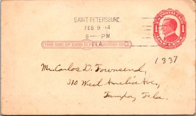 Saint Petersburc Feb 9-14 8 PM Vintage Postcard