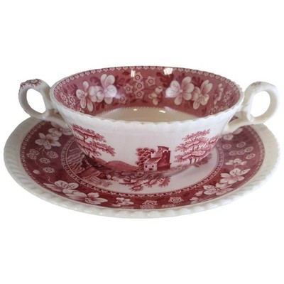 Suppengedeck Spode Pink Tower