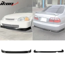 Fits 96-98 Honda Civic 2Dr/4Dr Mugen Style Front Bumper Lip + Rear Bumper Lip PP