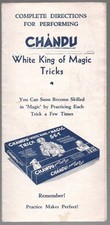 Chandu the Magician Instruction White King of Magic Trick Set OTR Old time radio